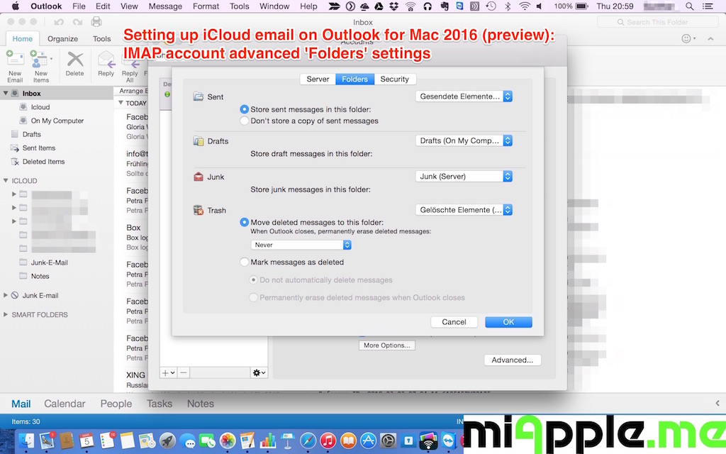 outlook view settings for mac